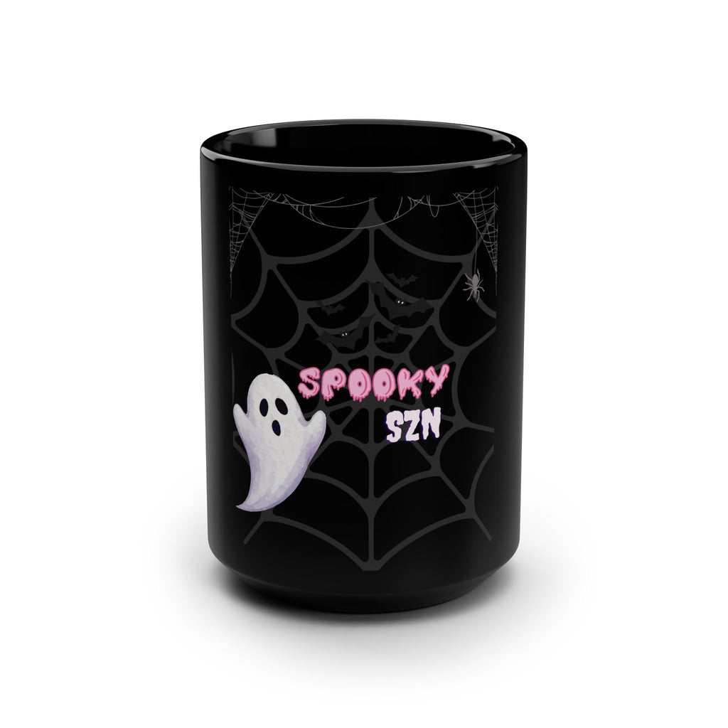 Spooky Morning Black Mug, Halloween Coffee Cup, 15oz Ghost Mug, Fall Decor, Gift for Witchy Friends, Cozy Beverages