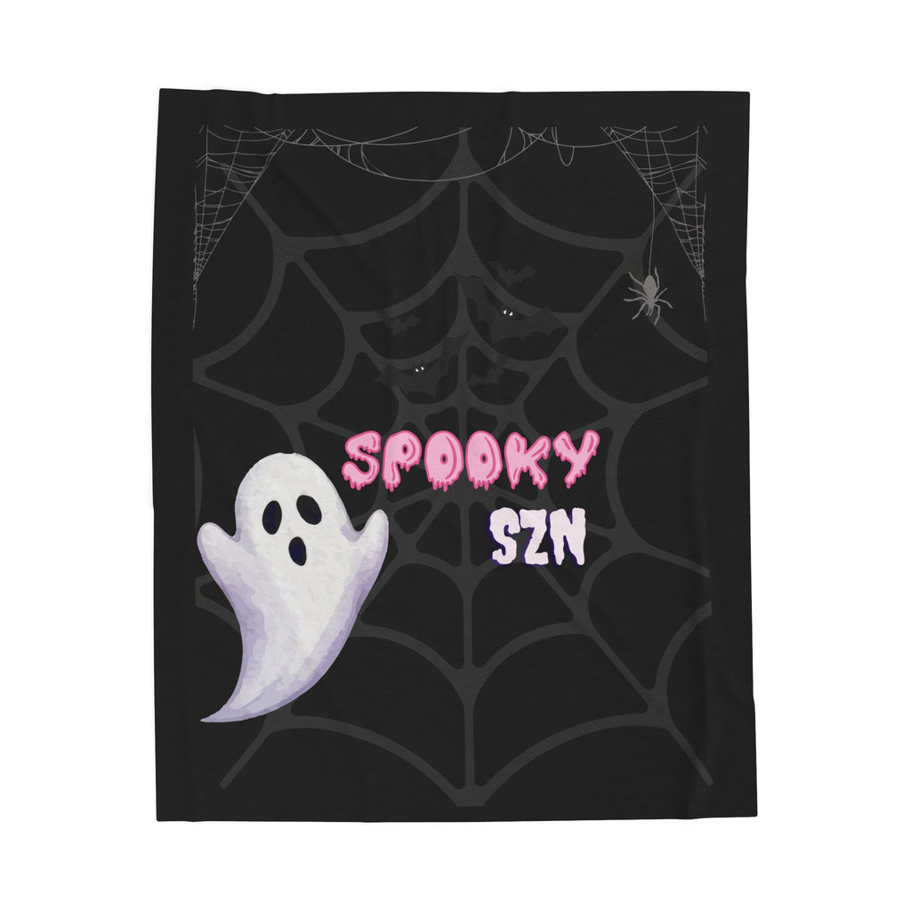 Plush Blanket - Ghost-Themed Spooky Funny Fall Design, Halloween, Cozy Home Accent