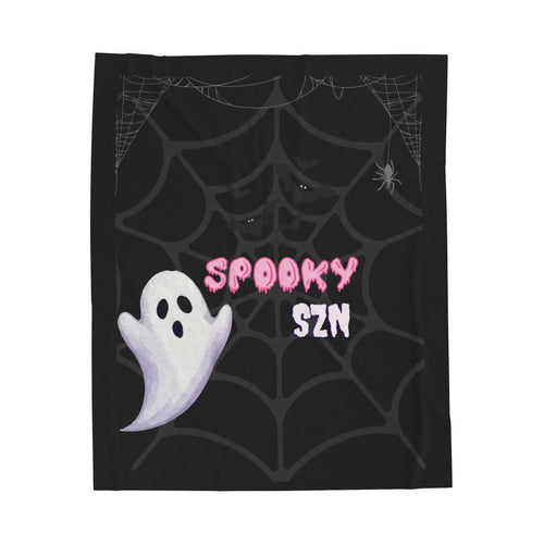 Plush Blanket - Ghost-Themed Spooky Funny Fall Design, Halloween, Cozy Home Accent