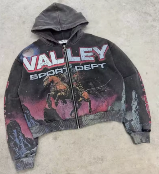 Zip-Up Graphic Hoodie